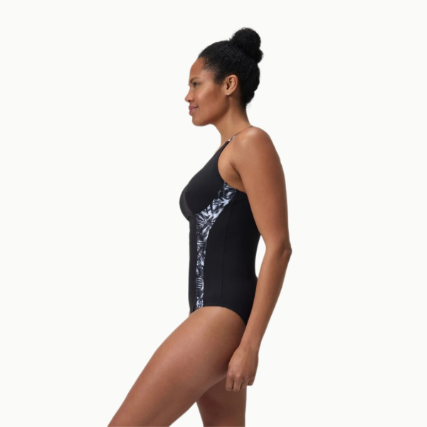 Купальник Speedo Shaping Printed Splice (Женский; 34 (46); Черный)